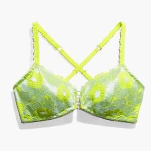 NWT Savage X Fenty Perfect Poppy Lace Bralette Blue Green XL